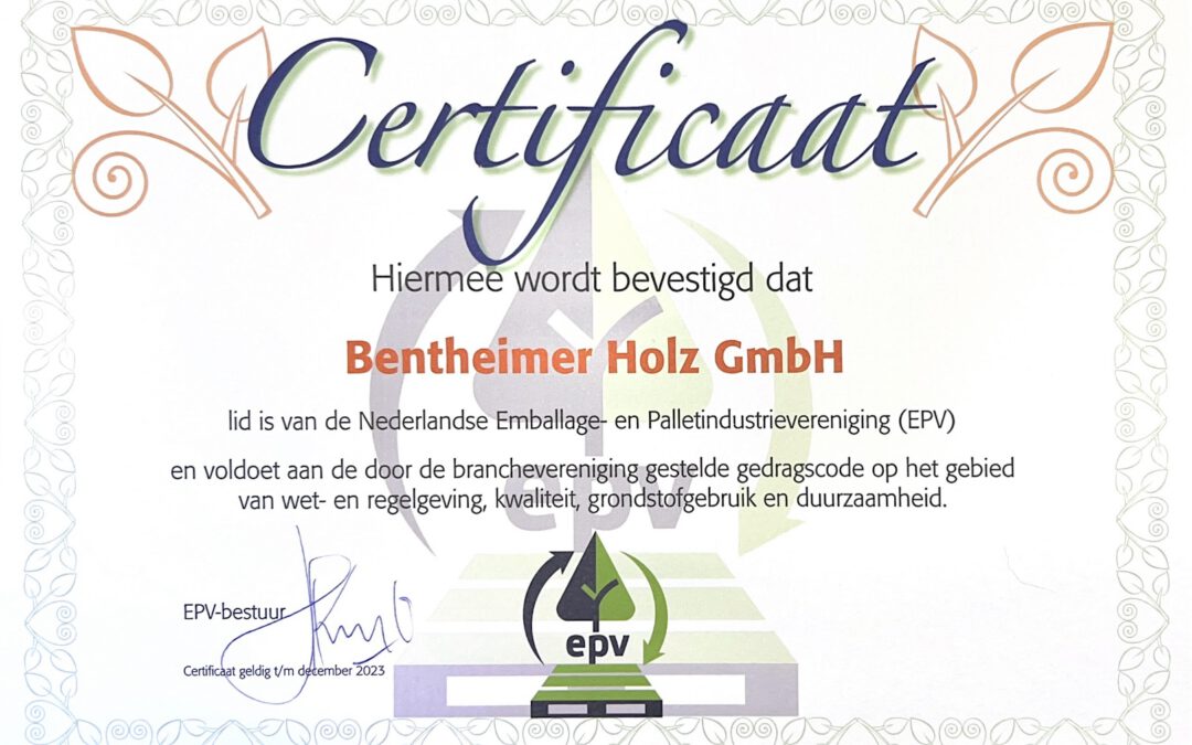 Zertifikat EPV