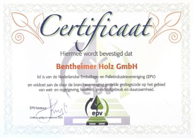 Certificaat EPV